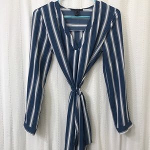 Blue & White Stripe Dress by Forever 21